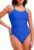 Women’s Athletic One Piece Swimsuit Modest Tummy Control Bathing Suit High Waist High Cut Training Sport Swimwear