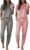 Ekouaer 2 pack Pajama Sets for Womens Jogger Pants Pjs Short Sleeves Lounge Set Soft Sleepwear with Pockets