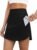 LouKeith Golf Skirts for Women Tennis Skirt with Zipper Pockets High Waisted Running Casual Athletic Skorts Built-in Shorts