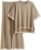 Tanming Sweater Sets Women 2 Piece Lounge Sets Short Sleeve Knit Pullover Tops Wide Leg Pants
