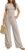 Trendy Queen Womens 2 Piece Lounge Matching Sets Wide Leg Pants Crew Neck Short Sleeve Shirt Sweatsuits