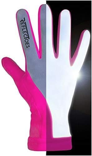 ReflecToes Reflective Winter Running Gloves – Touch Screen Compatible Lightweight Gloves – Cold Weather Hi Vis Safety for Night Runs