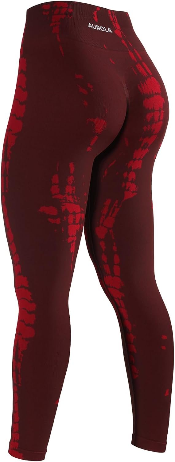 AUROLA Serpent Snake Seamless Scrunch Workout Leggings for Women,Girls Squat Proof Ribbed Thick Active Gym Pants