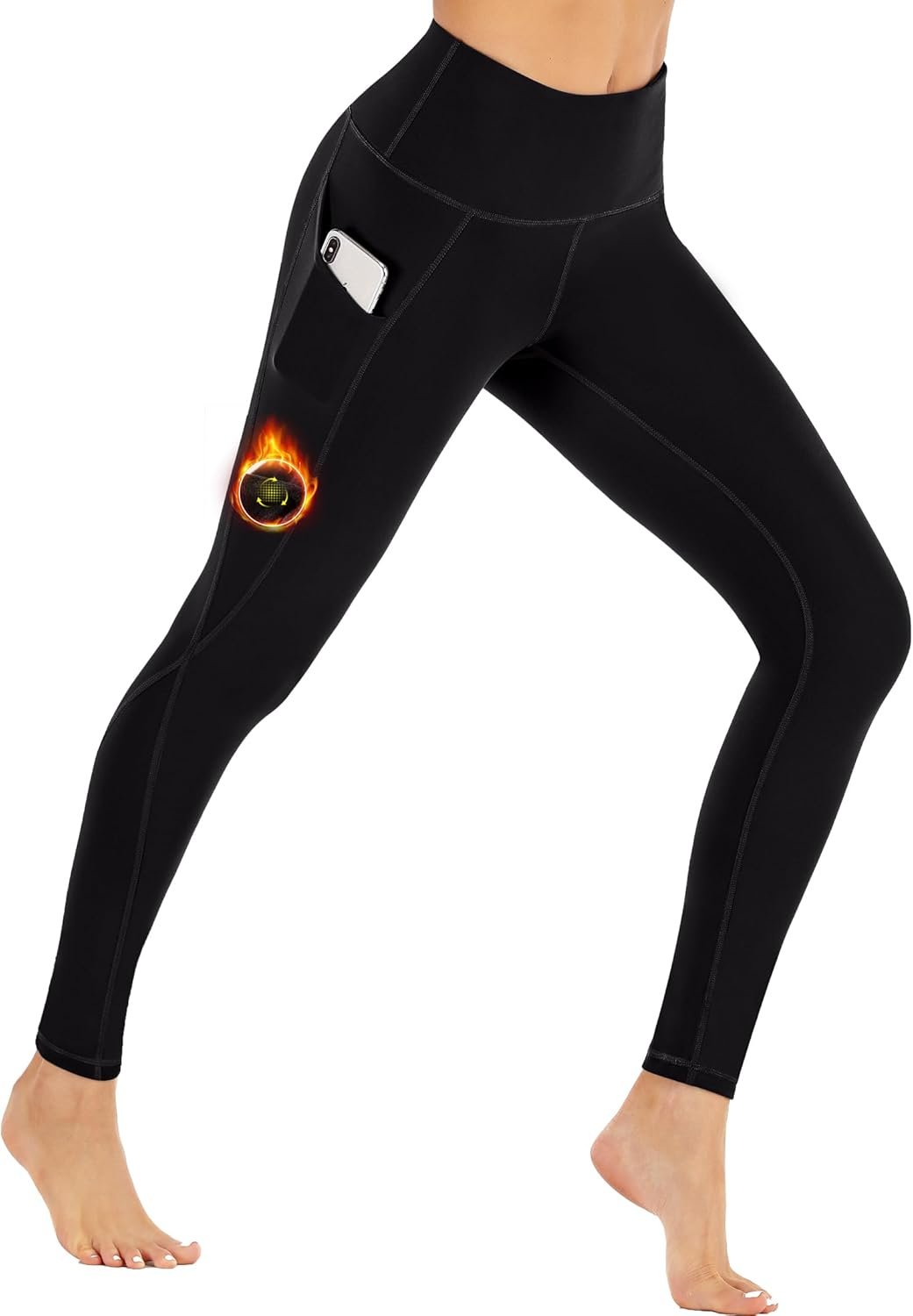 Ewedoos Fleece Lined Leggings Women Thermal Leggings for Women with Pockets High Waisted Winter Warm Tights Pants Clothes
