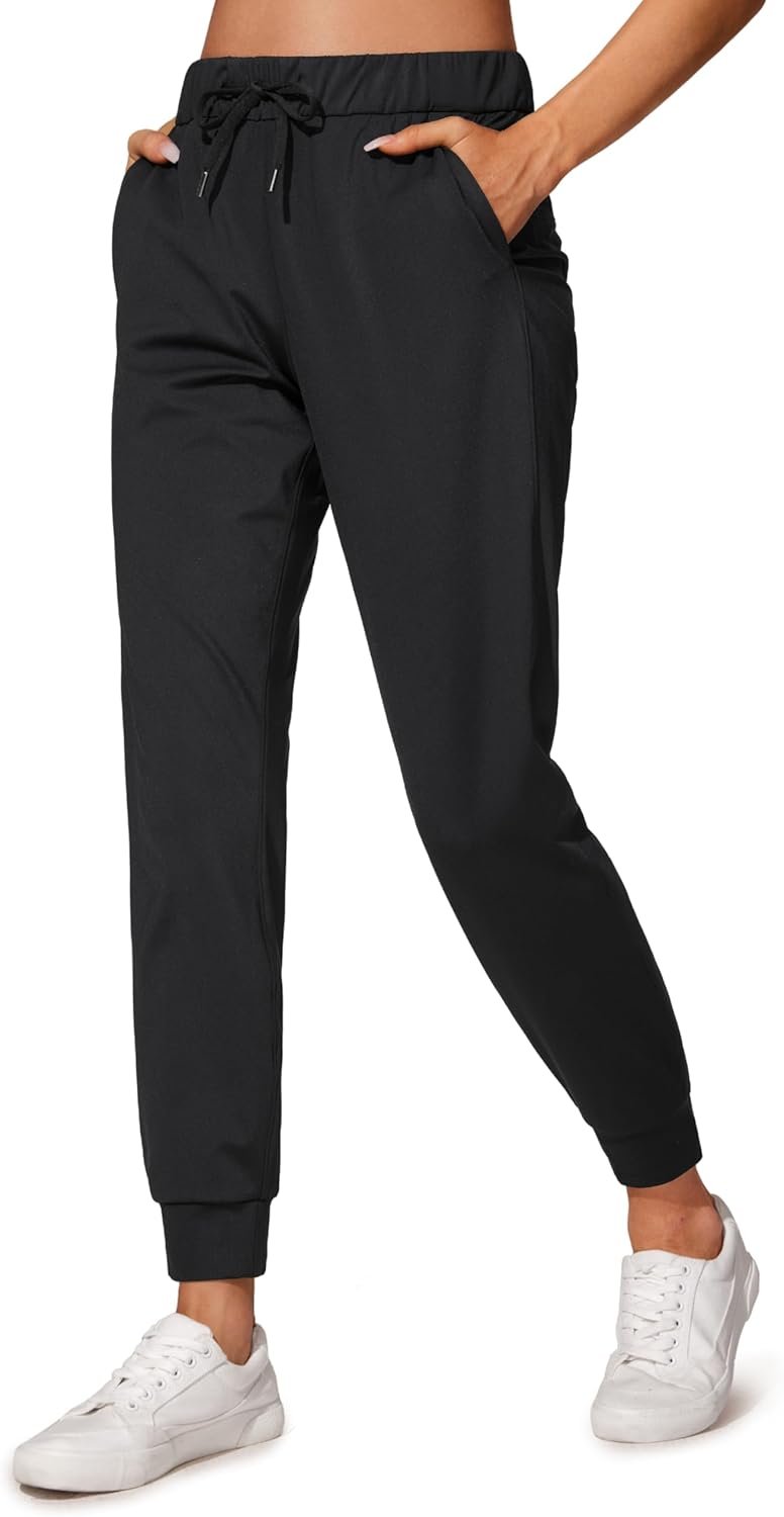 CRZ YOGA 4-Way Stretch Workout Joggers for Women 28″ – Casual Travel Athletic Pants with Pockets