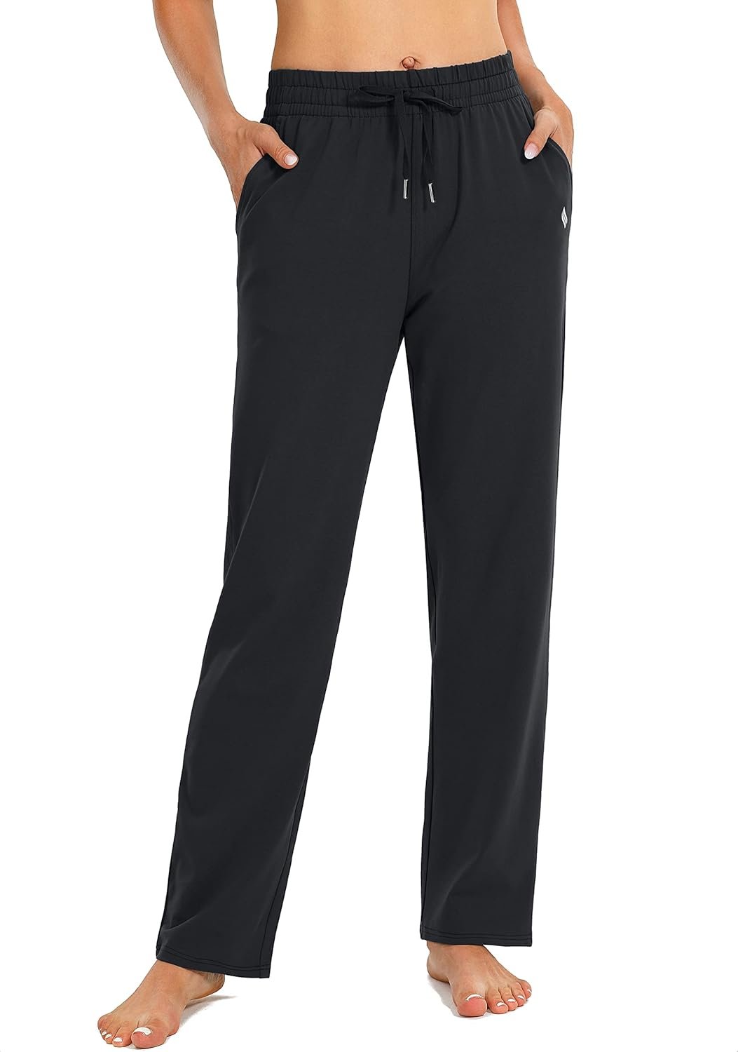 SANTINY Women’s Cotton Sweatpants Yoga Lounge Casual Pants Open Bottom Sweat Pants for Women with Pockets
