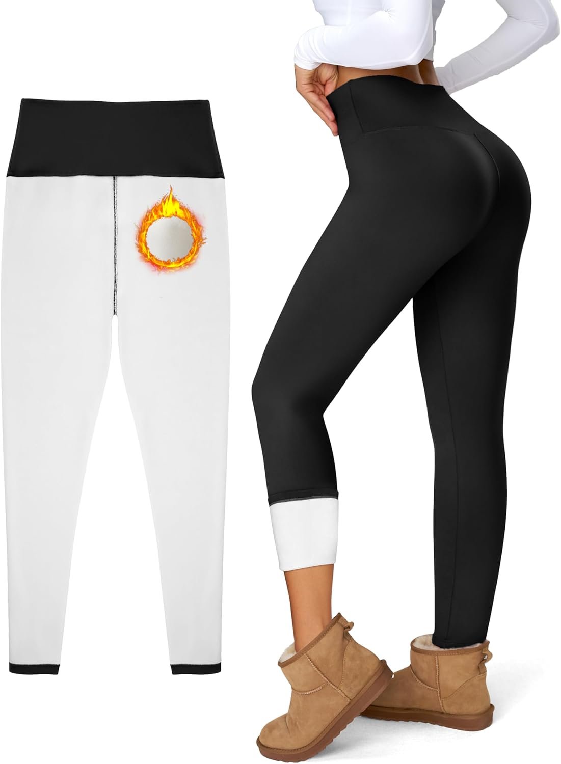 Women’s Fleece Lined Leggings Weather Thick Thermal Warm Winter Tights Butt Lift High Waist Tummy Control Yoga Pants