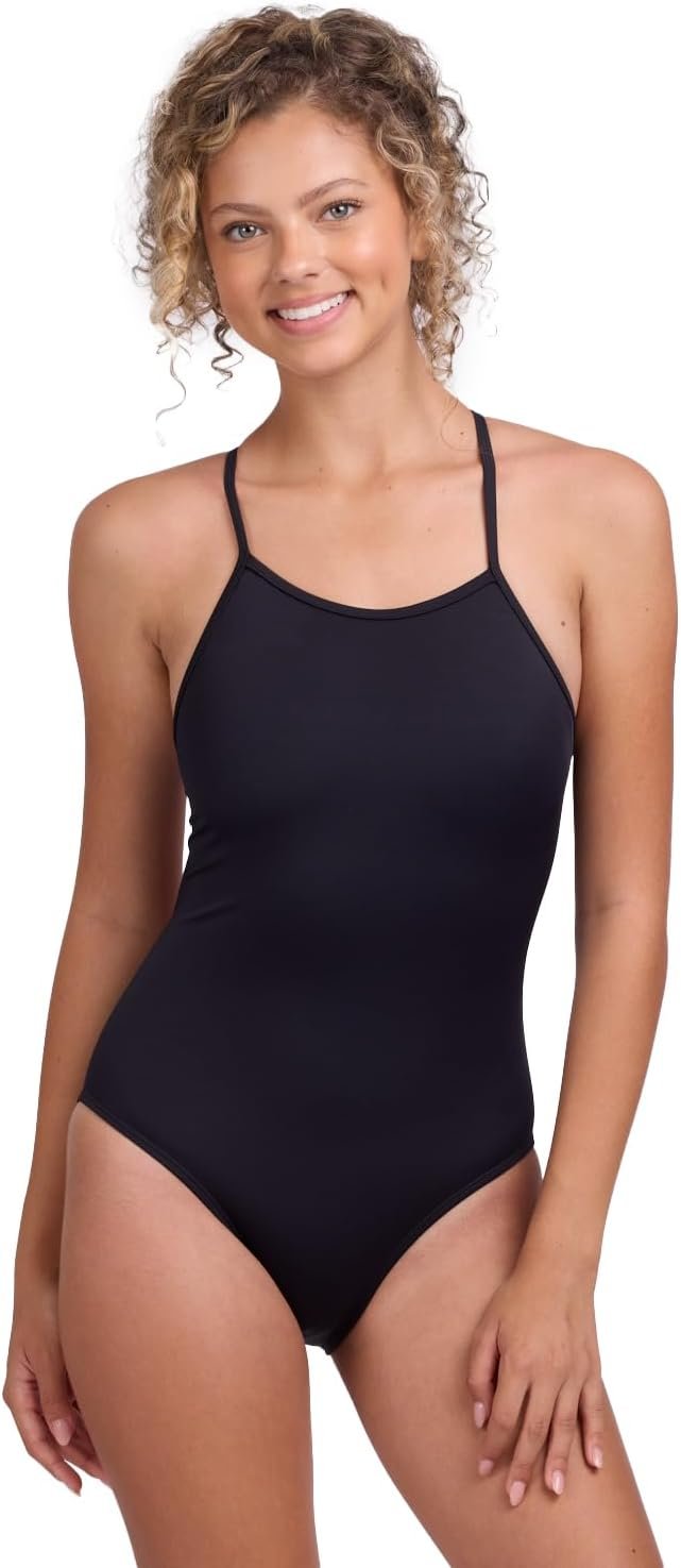 JOLYN Marie Women’s Athletic One Piece Swimsuit with Fixed Back for Competitive Swimming, Lifeguarding, Full Coverage