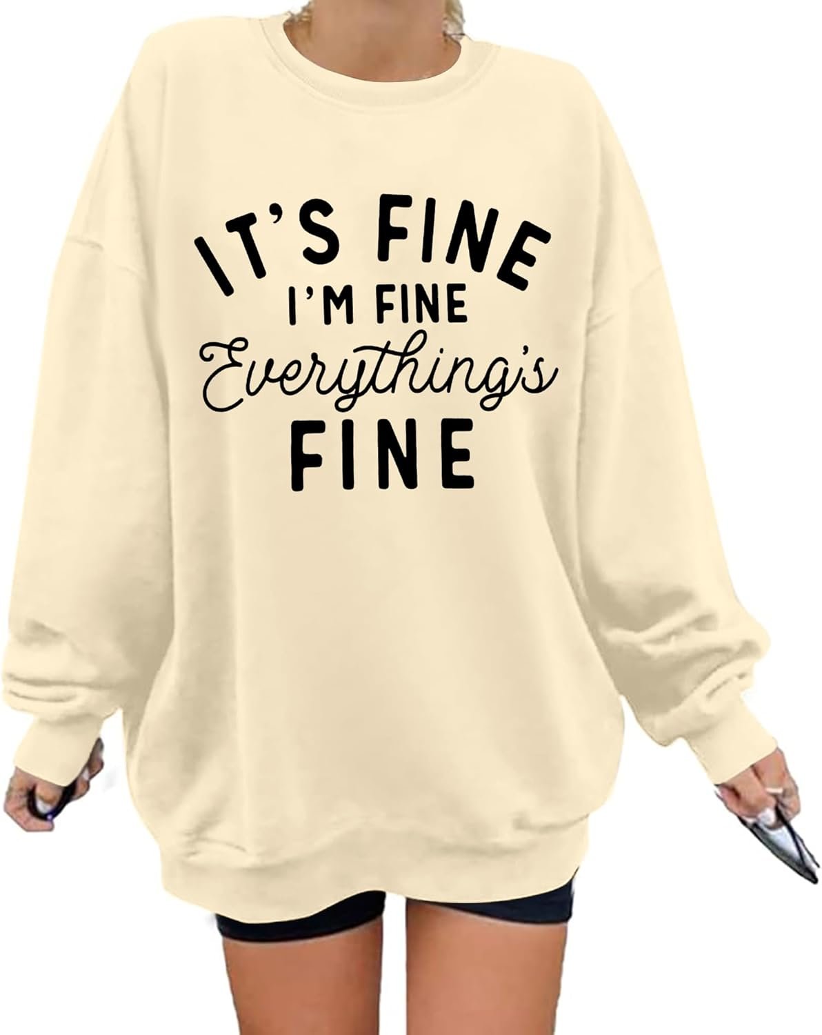Oversized Sweatshirt for Women Funny Saying Sweatshirts Casual Crewneck Pullover Fall Fashion Long Sleeve Shirt