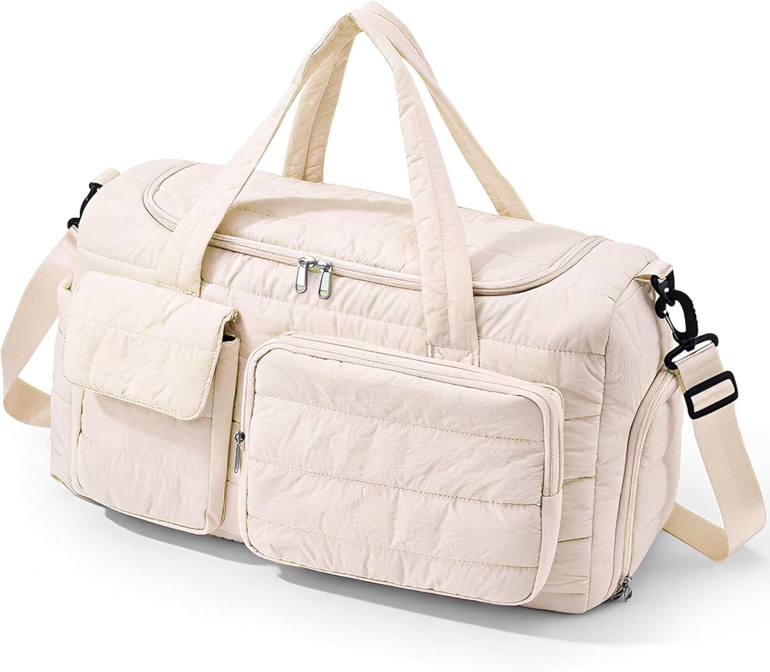 Gym Bag for Women, Cute Travel Duffel Bag with Shoe Compartment & Wet Pocket, Lightweight Puffer Weekender Overnight Bag, Travel Carry On for Sport, Hospital, Yoga