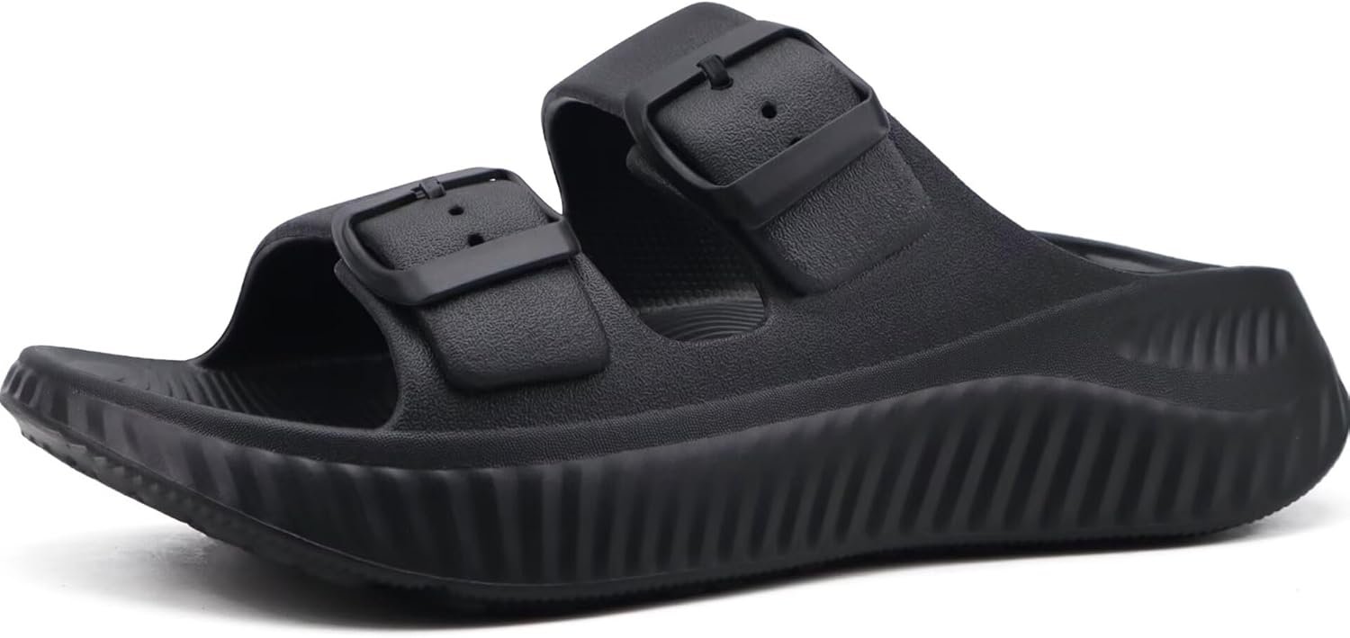 KuaiLu Womens Recovery Sandals With Comfortable Plantar Fasciitis Arch Support, Orthotic Adjustable Thick Cushion Sport Slides Reduces Stress on Feet, Joints & Back Post-Exercise