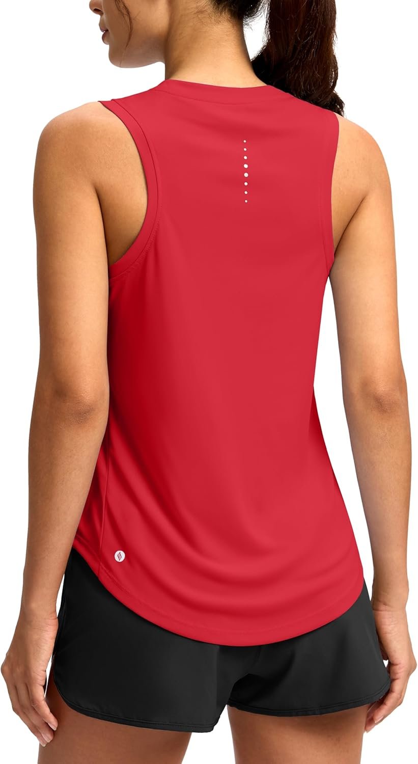 SANTINY Women’s Sleeveless Workout Tops Lightweight Tennis Yoga Athletic Running Shirts Racerback Tank Tops for Women