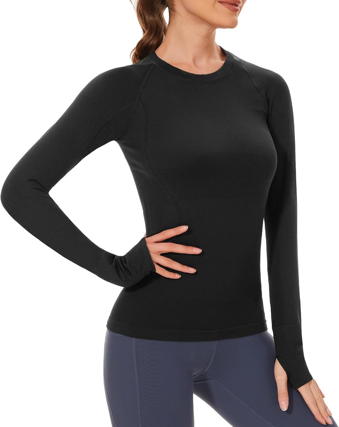 Stelle Womens Seamless Workout Top Yoga Athletic Shirt Sports Underscrub
