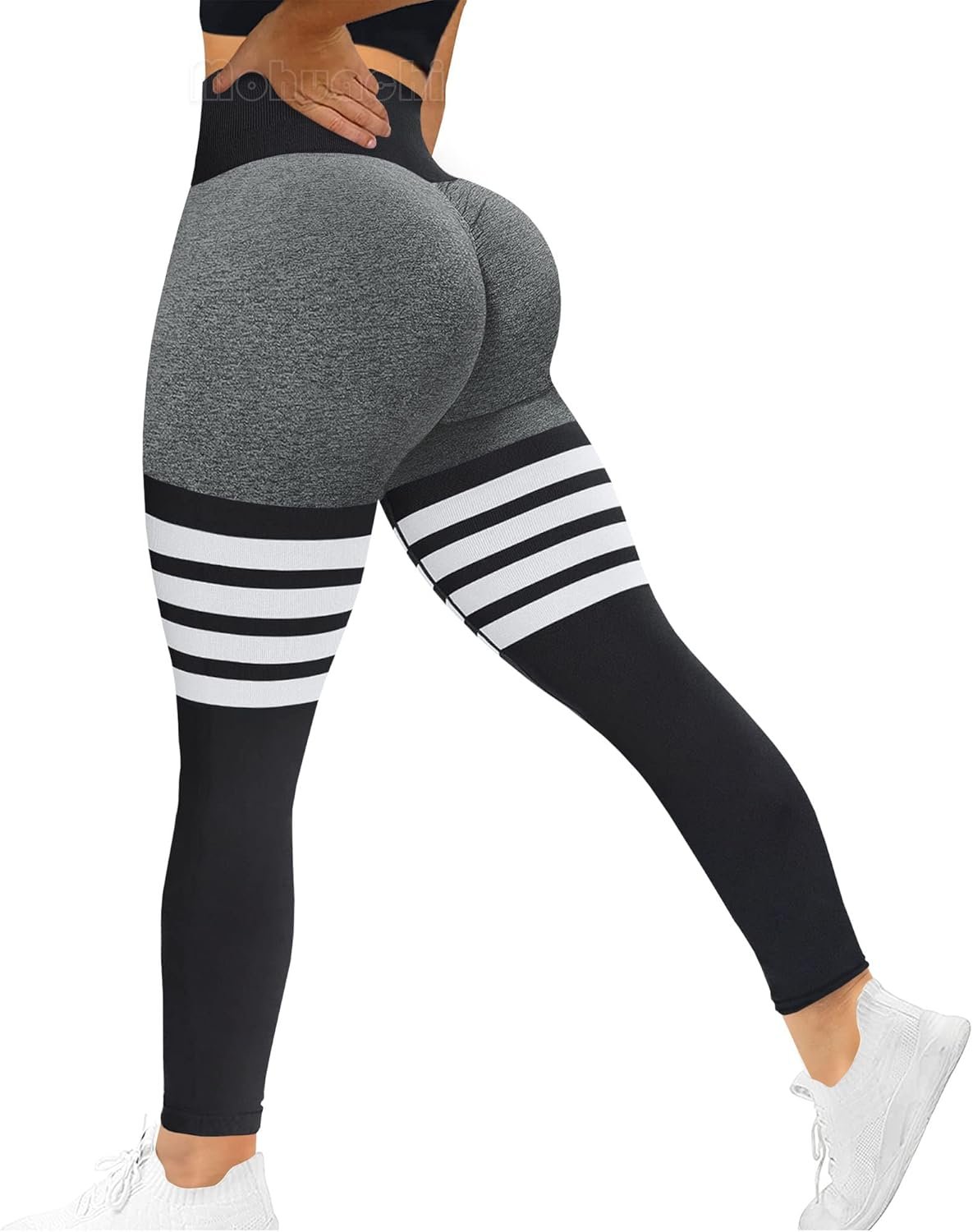 MOHUACHI High Waisted Leggings for Women Tummy Control Butt Lifting Yoga Pants Workout Compression Tights