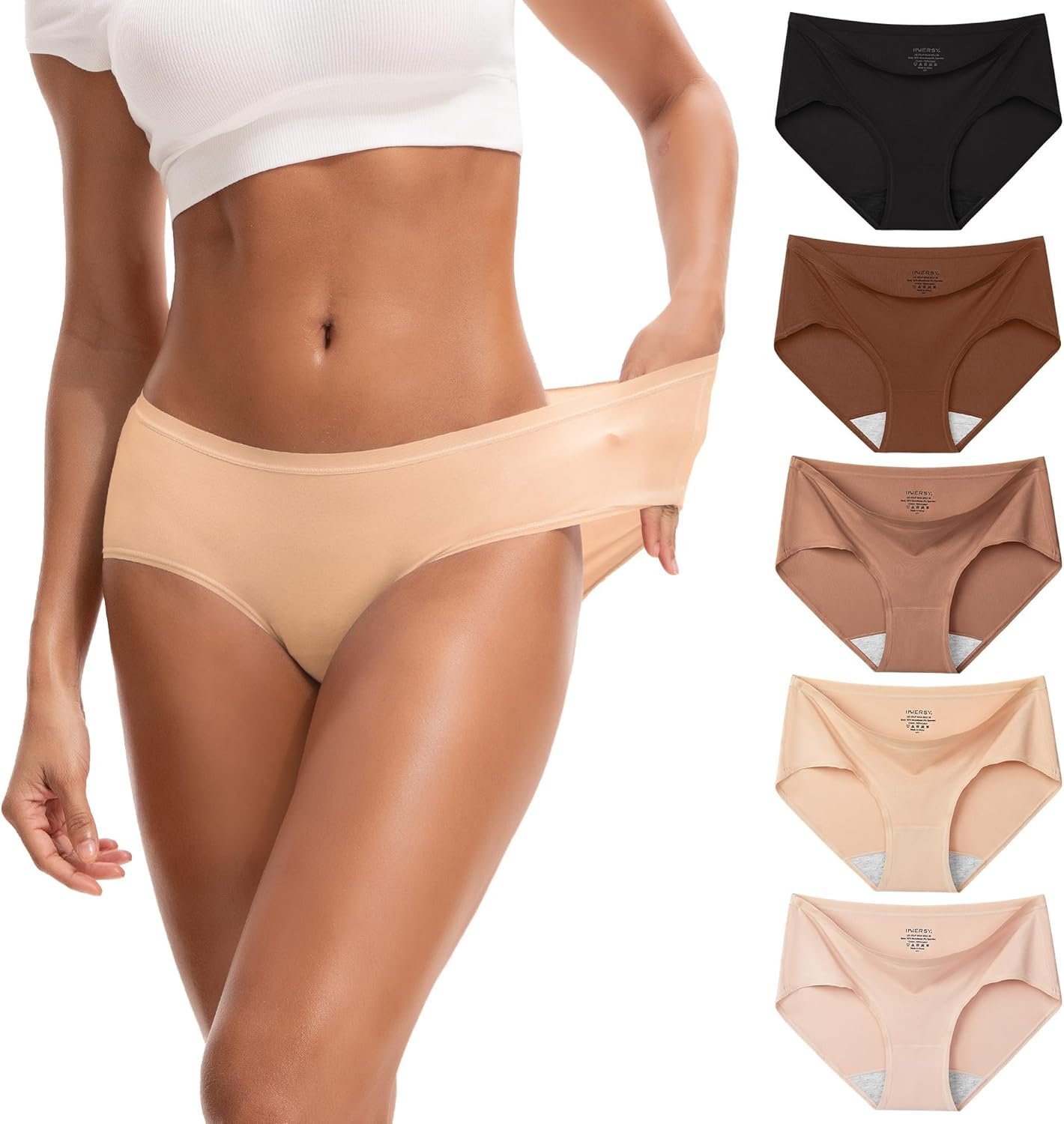 INNERSY Women’s Soft & Thin No Show Modal Underwear Quick Dry Panties for Summer 5-Pack