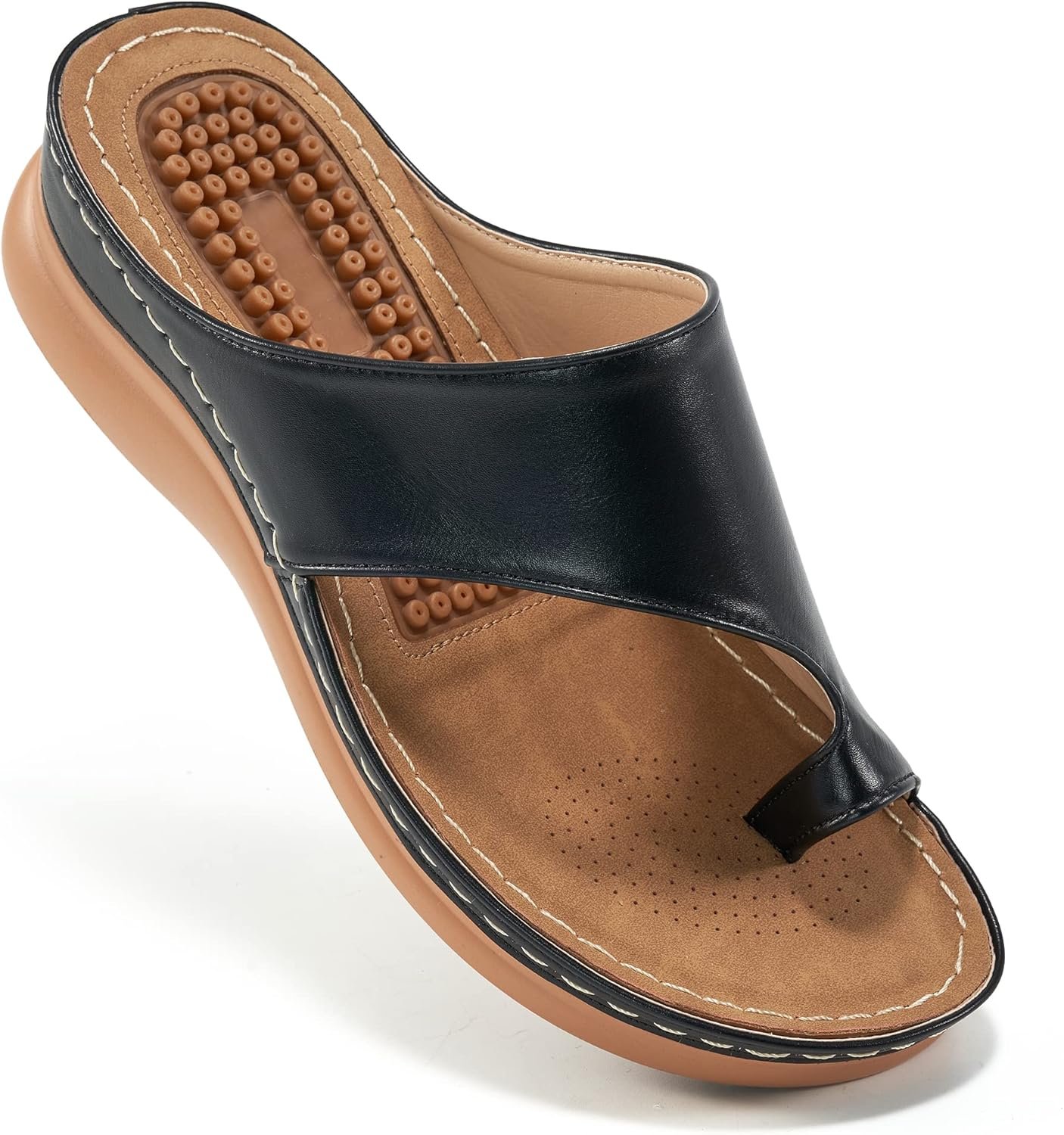 Aomigoct Womens Comfort Wedge Sandals: Soft Cushion & Orthopedic for All-Day Walking – Non-Slip 1.96″ Heel for Stability – for Comfort Seekers
