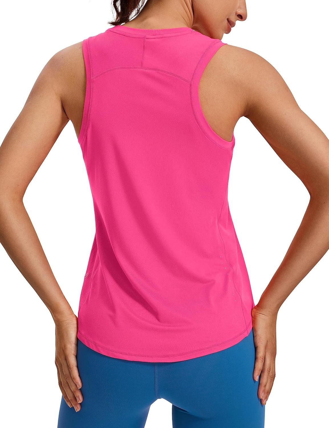 CRZ YOGA Lightweight Workout Tank Tops for Women – Athletic Running Sleeveless Shirts Racerback High Neck T-Shirt