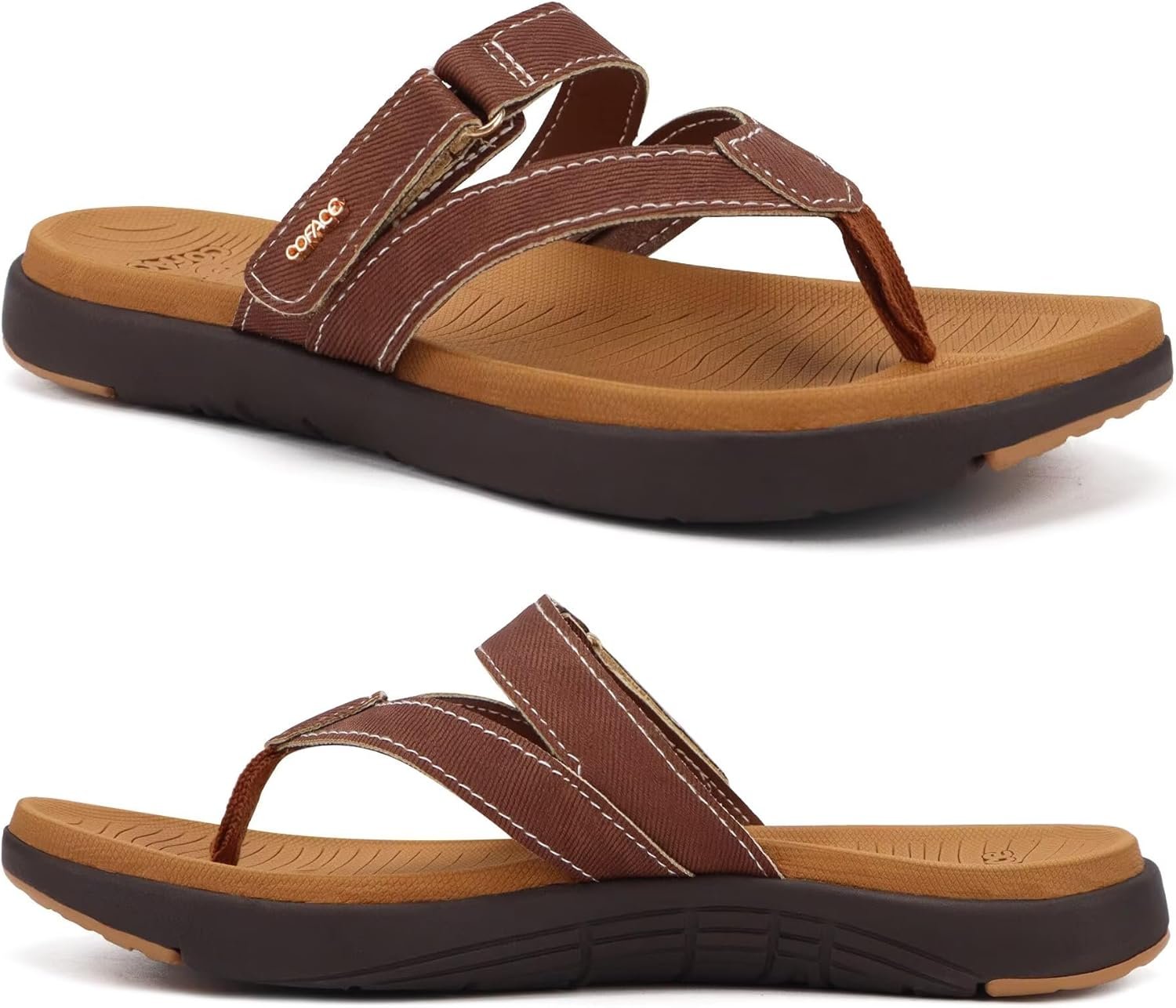 COFACE Womens Fashion Orthotic Flip Flops Ladies Slip On Lightweight Athletic Yoga Mat Cushion Thong Sandals With Comfortable Plantar Fasciitis Arch Support