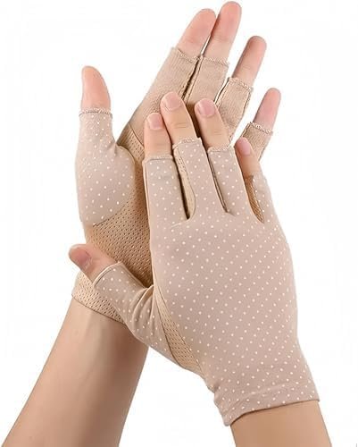 Driving Fingerless Gloves Women UV Protection Summer UPF50+ Running Work Gloves Non-Slip Touchscreen Outdoor Cyling