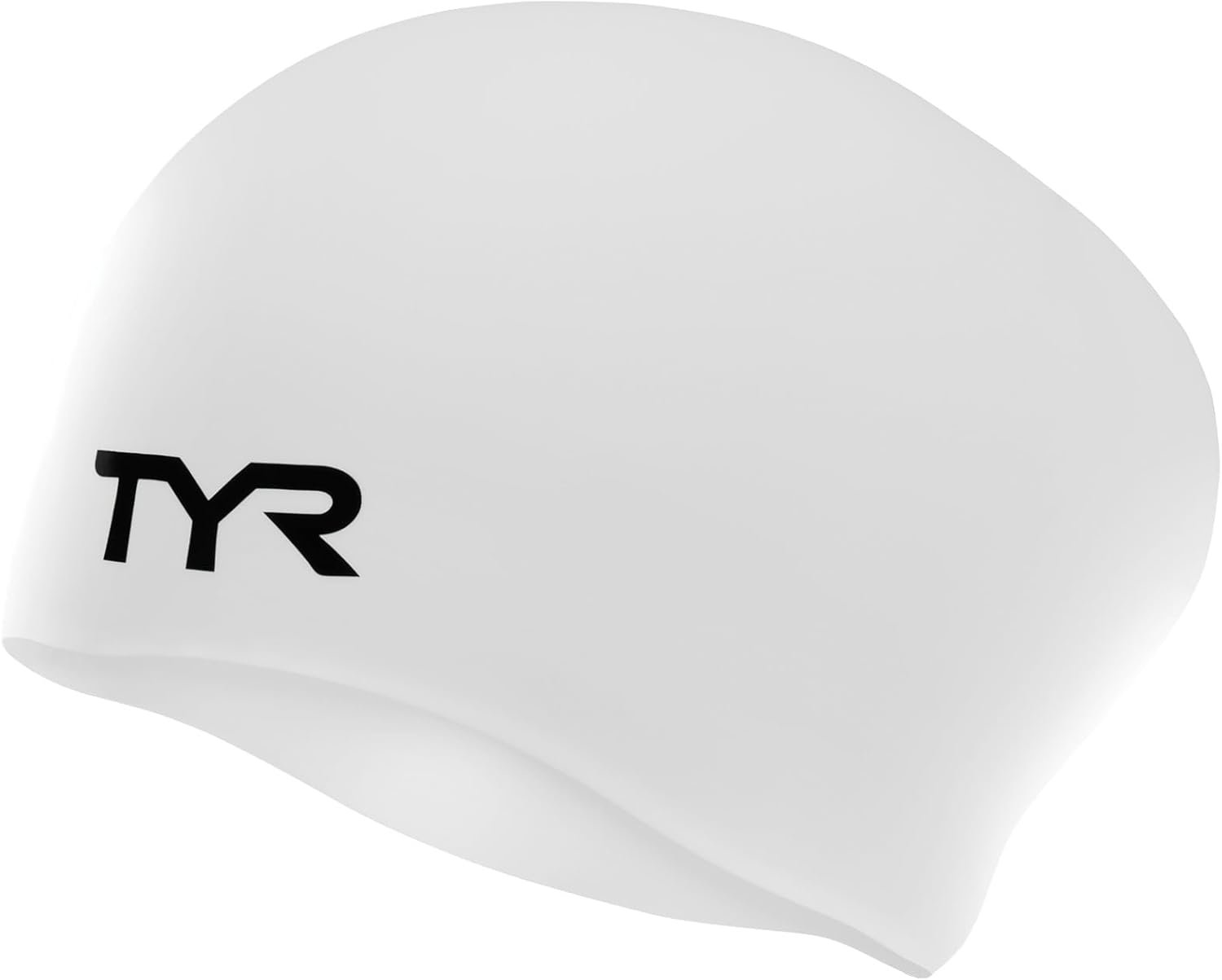 TYR Adult Silicone Long Hair Swim Cap – Wrinkle-Free, Streamlined Performance Cap for Braids & Thick Hair Protection