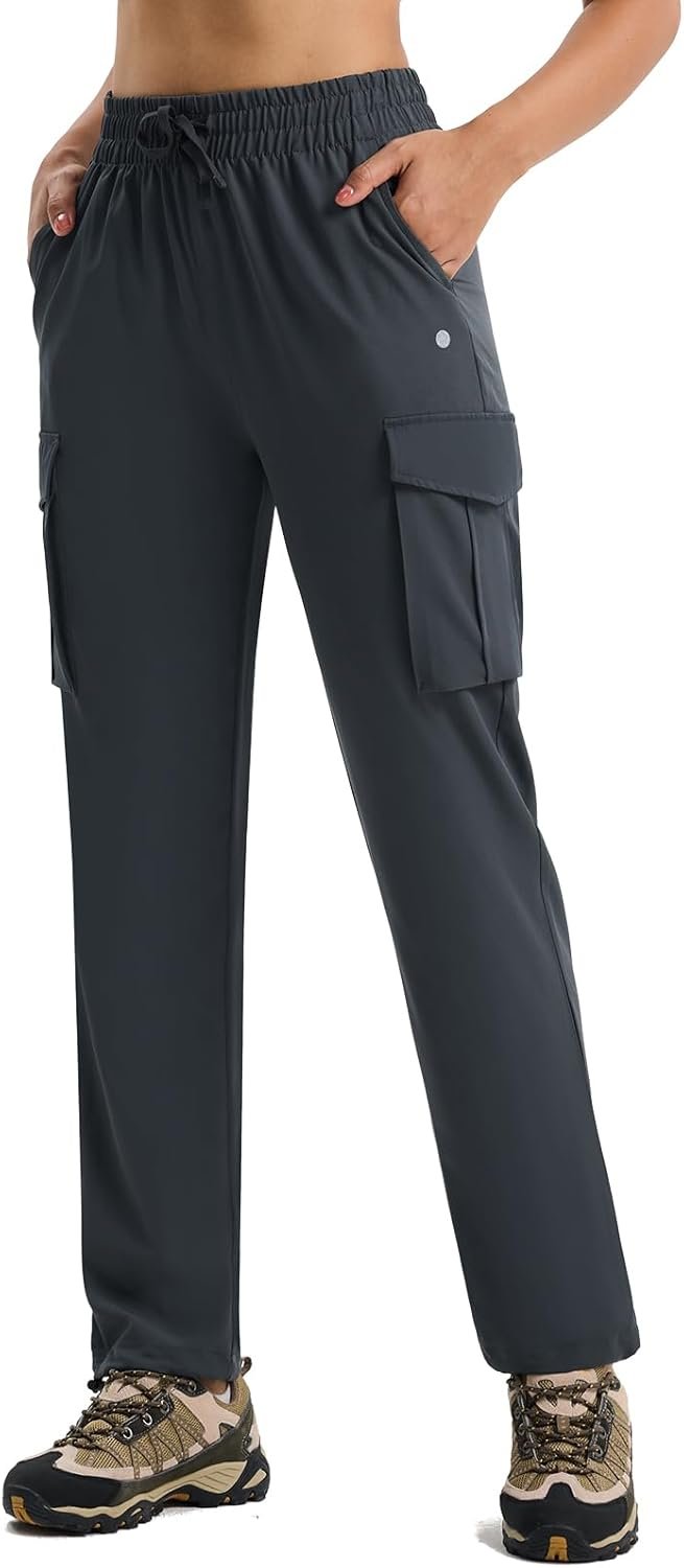 Women’s Hiking Pants Lightweight Cargo Quick Dry Water Resistant UPF50+ Travel Outdoor Work Pants Safari Pockets