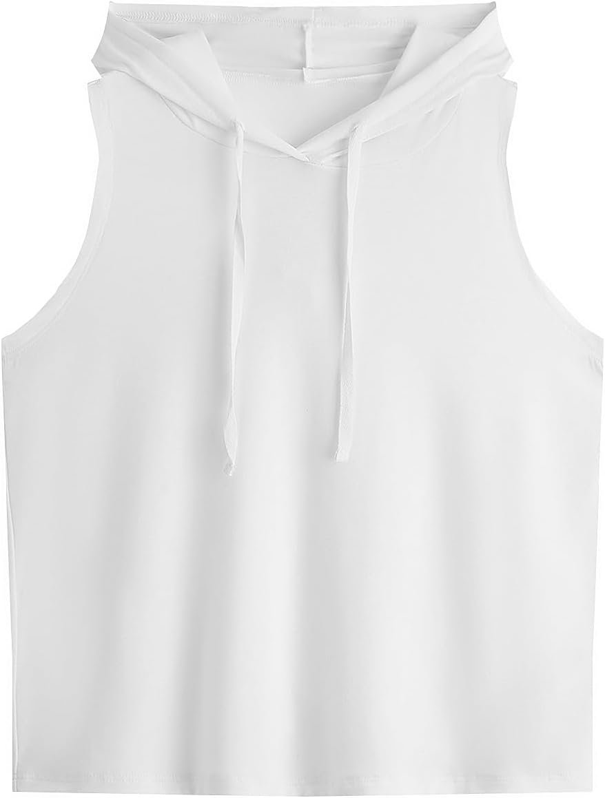SweatyRocks Women’s Workout Tank Tops Sleeveless Running Athletic Hoodie Sports Gym Exercise Tops Dance Clothes