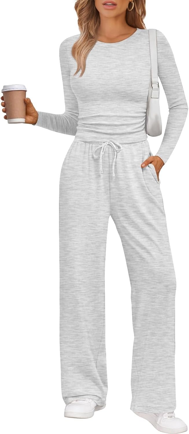 LILLUSORY 2 Piece Lounge Sets for Women Fall Outfits 2026 Two Piece Travel Sweatsuits Business Casual Fashion Clothes