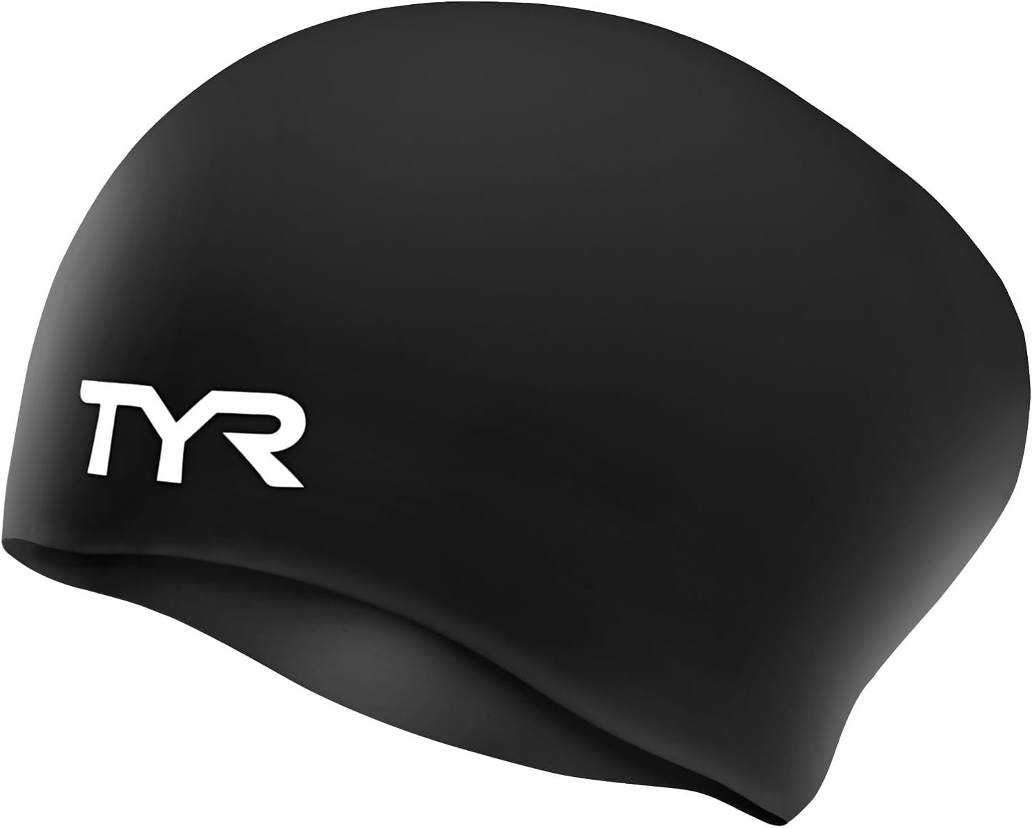 TYR Adult Silicone Long Hair Swim Cap – Wrinkle-Free, Streamlined Performance Cap for Braids & Thick Hair Protection
