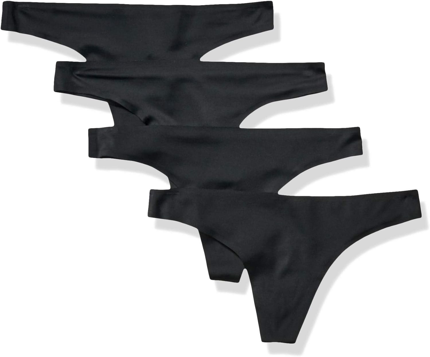 Amazon Essentials Women’s Seamless Breathable Thong Underwear, Bonded Stretch, Pack of 4