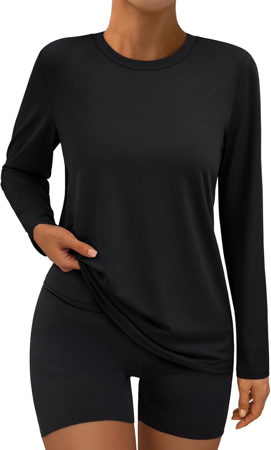 AUTOMET Women’s Long Sleeve Workout Tops UPF 50+ Sun Shirts for Running Hiking