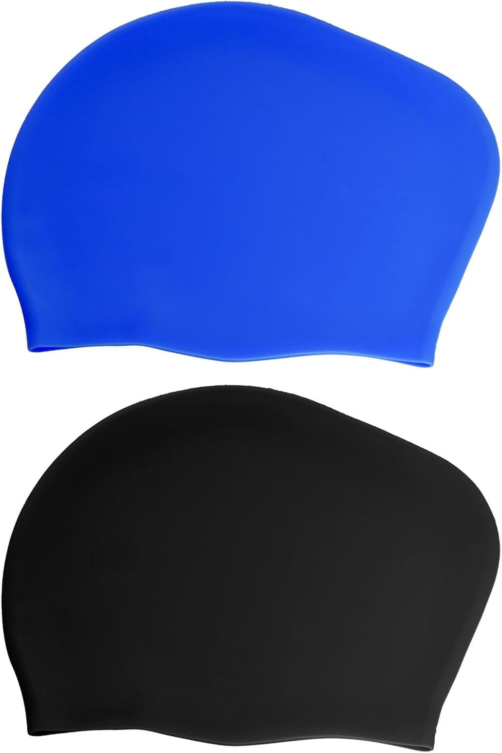 2 Pcs Large Swimming Cap for Long Hair Swim Cap for Women Silicone Waterproof Swim Hats Bathing Caps to Keep Hair Dry for Women Adults Youths