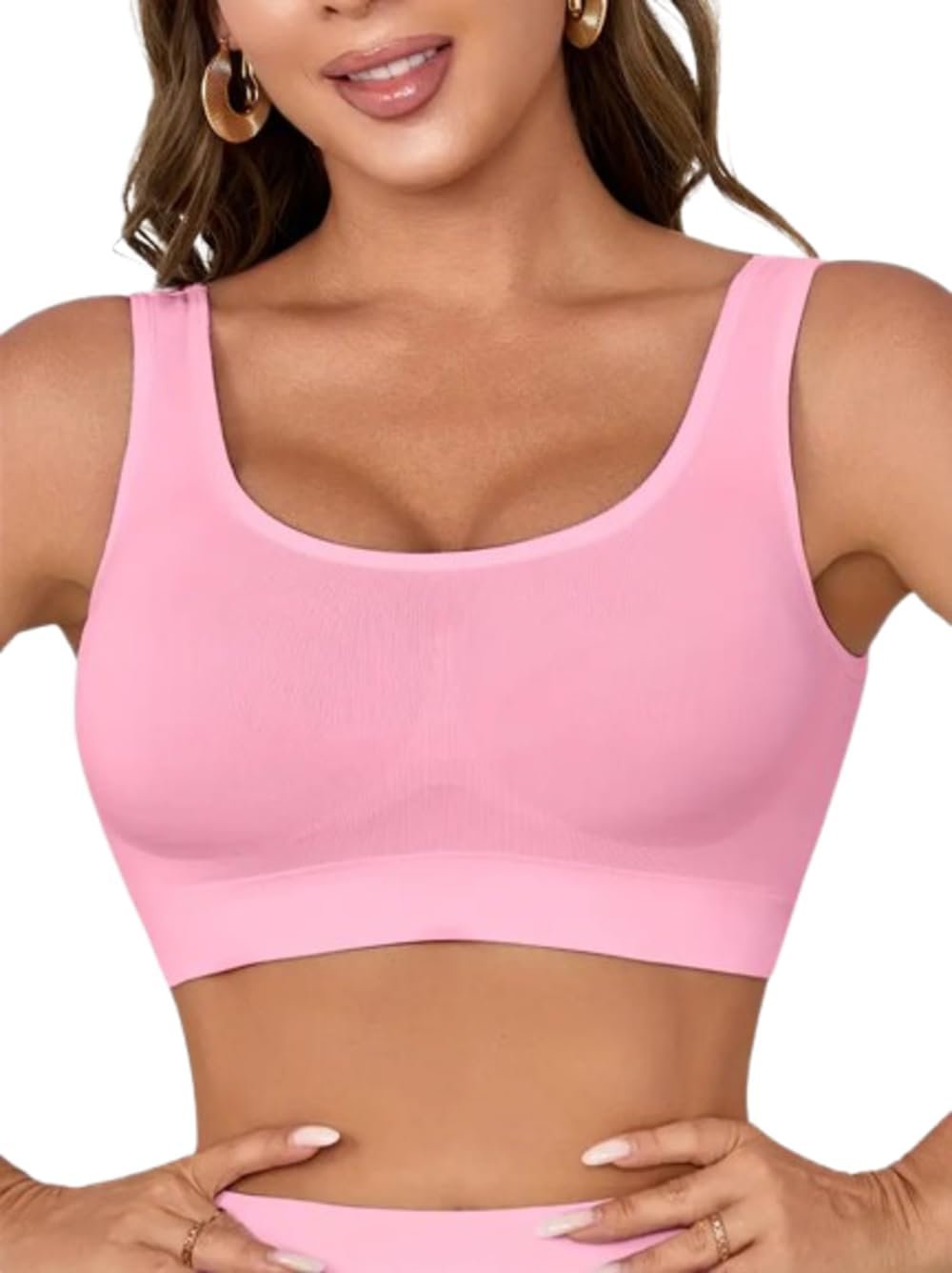 Boolavard Women’s Seamless Sports Style Bra Crop Top Vest Stretch Shapewear