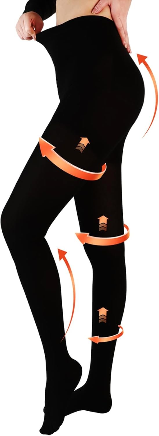 20-30 mmHg Medical Compression Tights for Women, Closed Toe Compression Pantyhose Support Graduated Compression Stockings Leggings Tights for Varicose Veins Edema