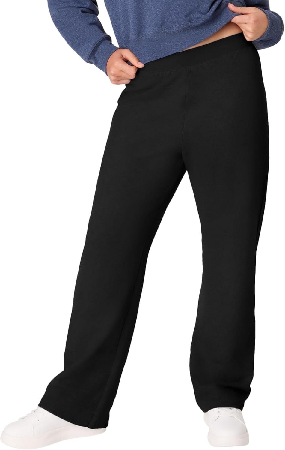 Hanes Women’s Sweatpants, EcoSmart Fleece Pants, Pocketless Open-Bottom Sweatpant, Regular & Petite
