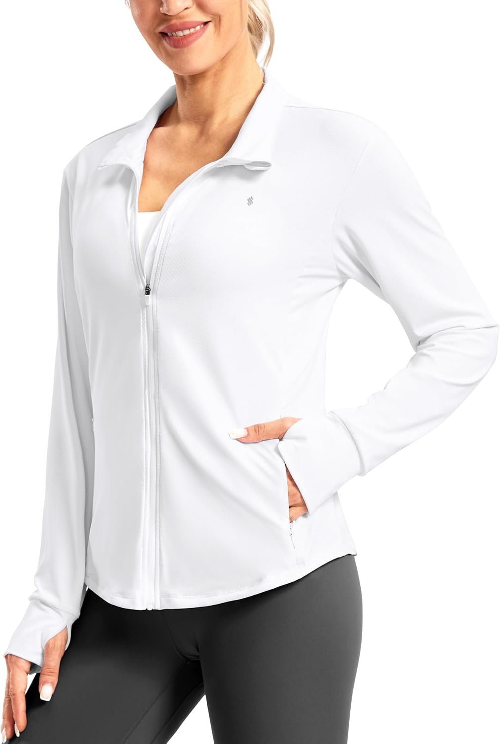 Soothfeel Women’s UPF 50+ Lightweight Athletic Jackets Sun Protection Zip Up Long Sleeve Shirts Hiking Workout Outdoor Pocket