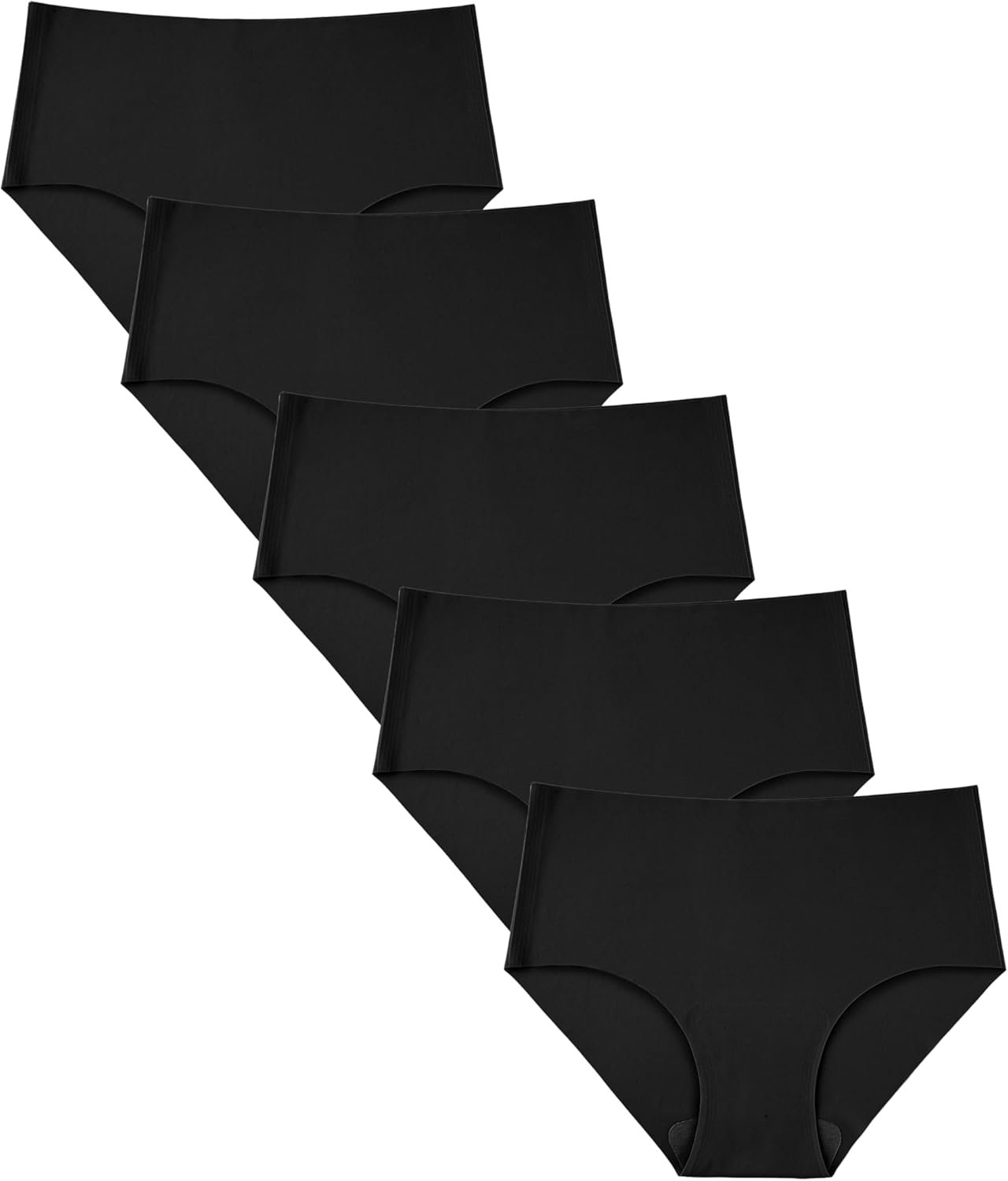 Stelle 5 Pack Womens Seamless Hipster No Show Breathable Underwear Stretch Panties