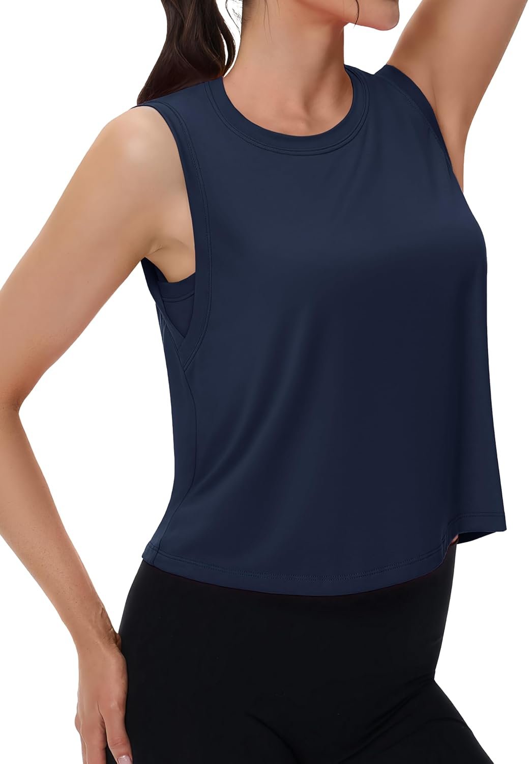 MAGCOMSEN Women’s Workout Tank Tops Crop Athletic Sleeveless Summer Quick Dry Moisture Wicking Top for Running Yoga Gym