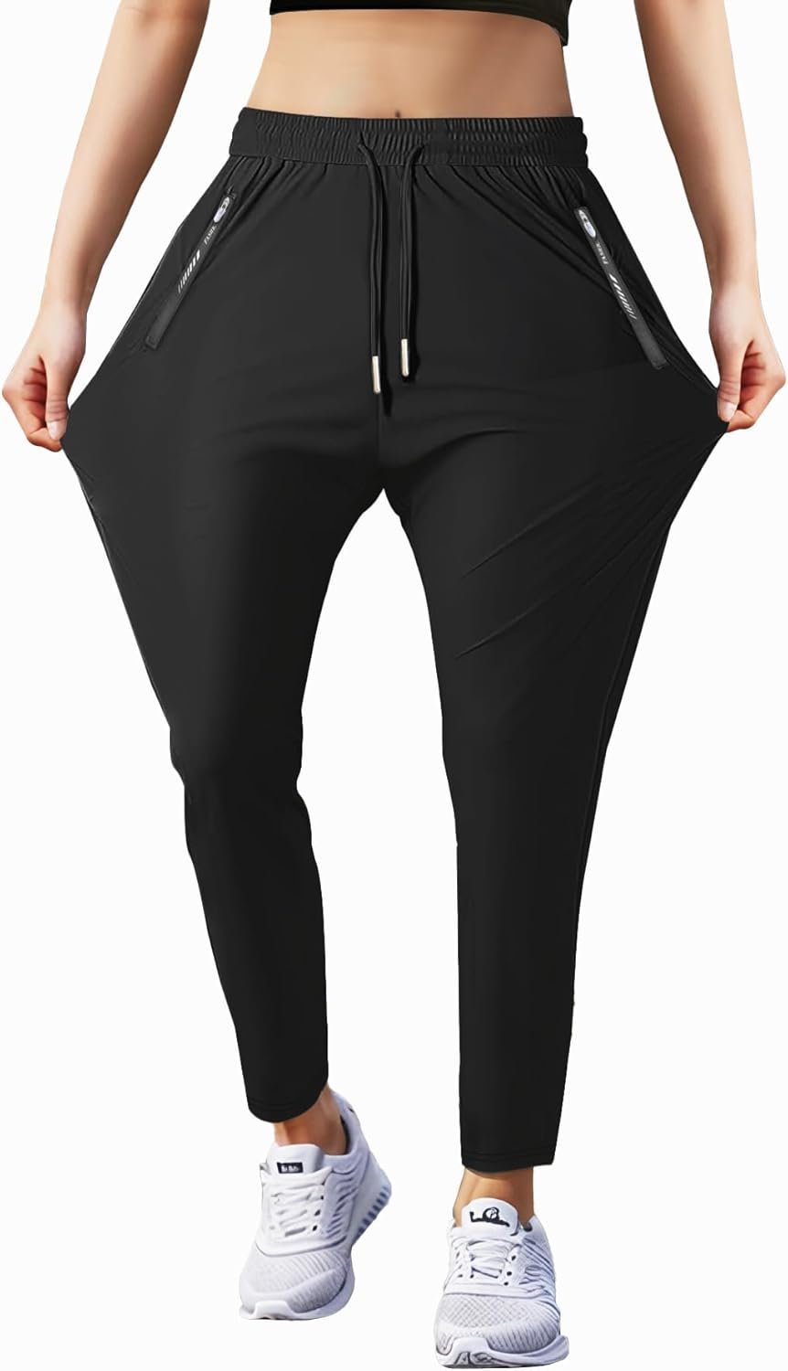 Hidkat Women’s Outdoor Hiking Pants Lightweight Breathable Quick Dry Stretchy Running Athletic Pants with Zipper Pocket