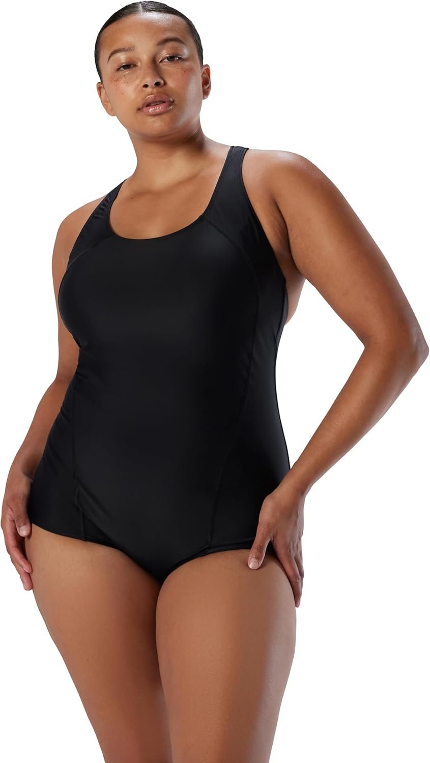 speedo Women’s Swimsuit One Piece PowerFlex Princess Seam Ultraback Conservative Cut