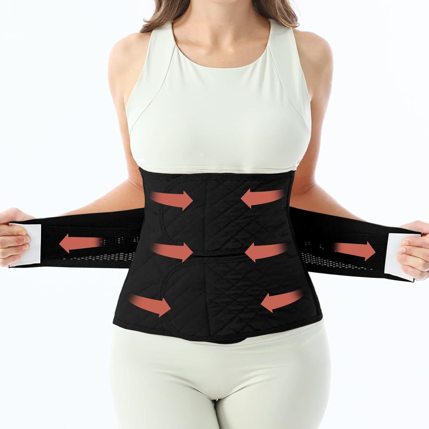 Allaugh Postpartum Belly Band for Women: Abdominal Binder Post Surgery C Section Waist Trainer, Soft Fabric Abdominal Wrap for All Day, Comfort Non-Itchy, After Birth Recovery Easy Put On and Take Off