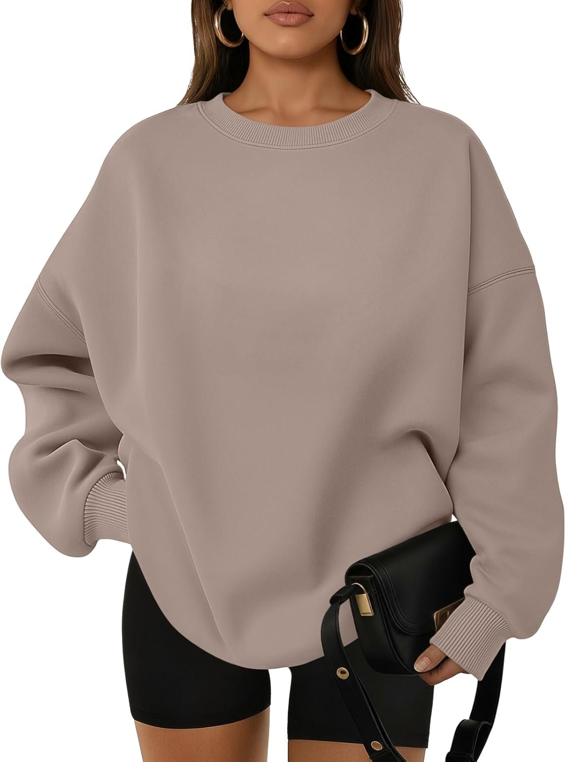 WYNNQUE Oversized Sweatshirts For Women Crewneck Fleece Pullover Comfy Hoodies Fall Outfits Fashion 2026 Winter Clothes
