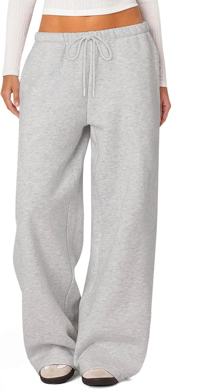 HeSaYep Women’s Fleece Lined Sweatpants Winter Warm Wide Leg Sweat Pants Baggy Casual Pants with Pockets