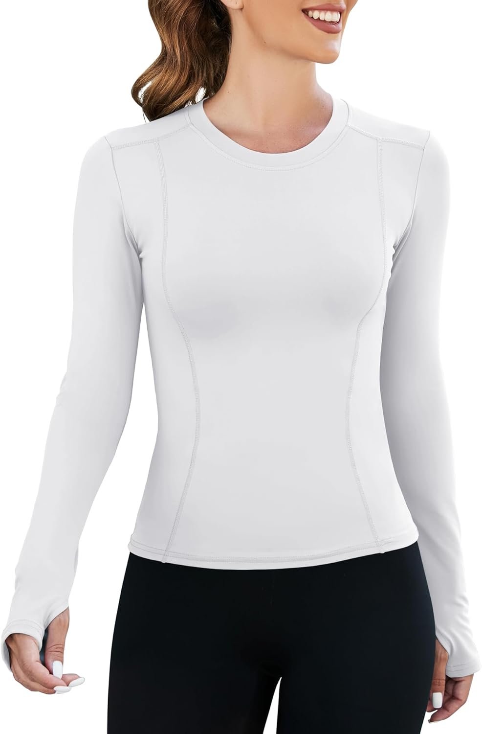 Loovoo Women Workout Shirts 1/2/3 Pack Athletic Compression Tee Dry Fit Yoga Gym Basic Tops