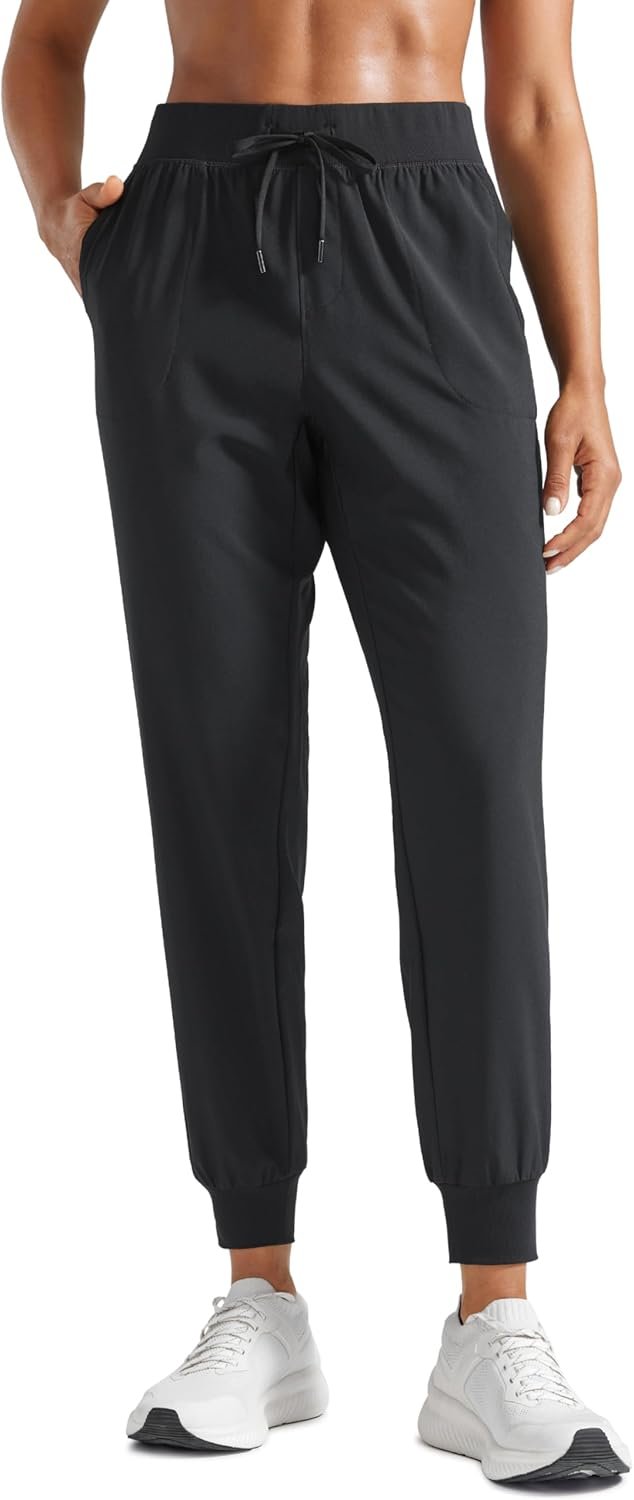 CRZ YOGA Women’s Lightweight Workout Joggers 27.5″ – Travel Casual Outdoor Running Athletic Track Hiking Pants with Pockets