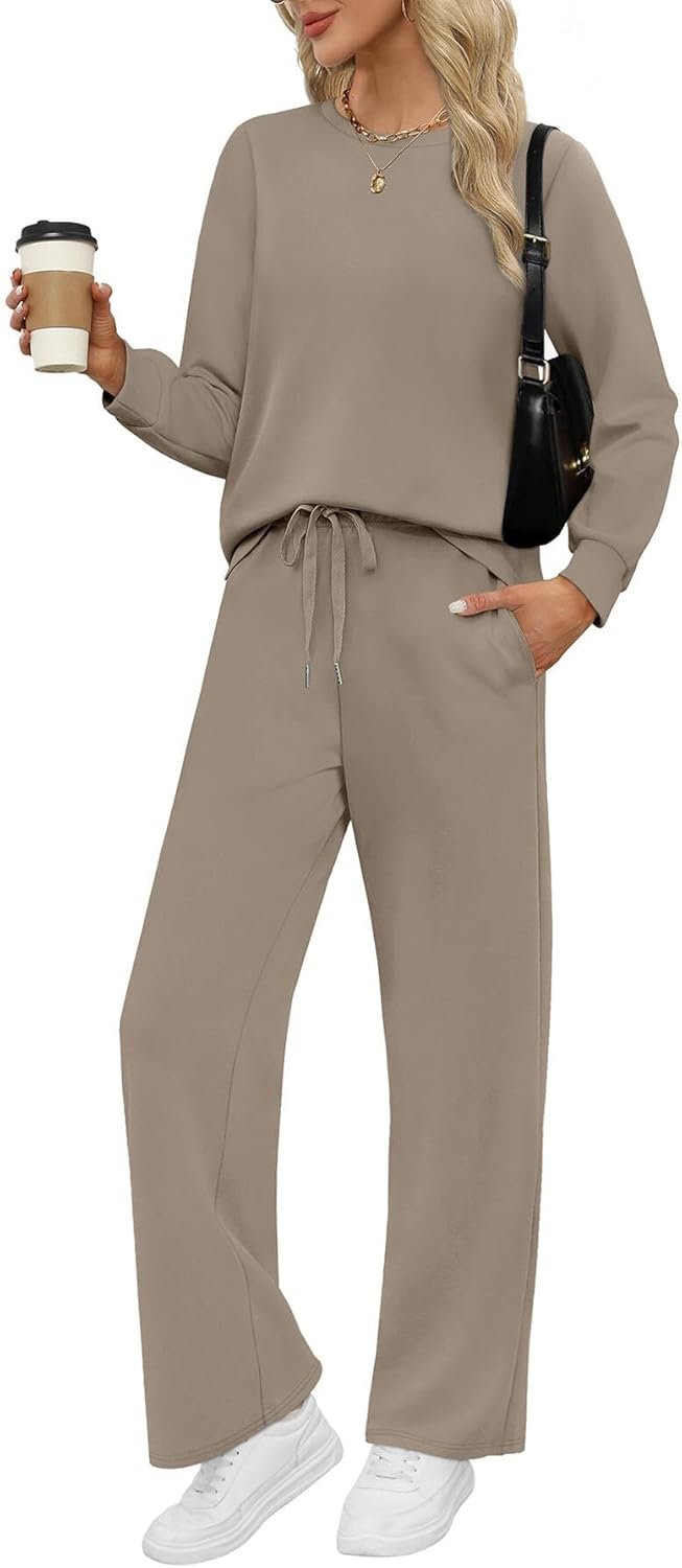 WIHOLL Lounge Sets for Women 2 Piece Travel Vacation Outfits Spring 2026 Sweatsuit Tracksuit