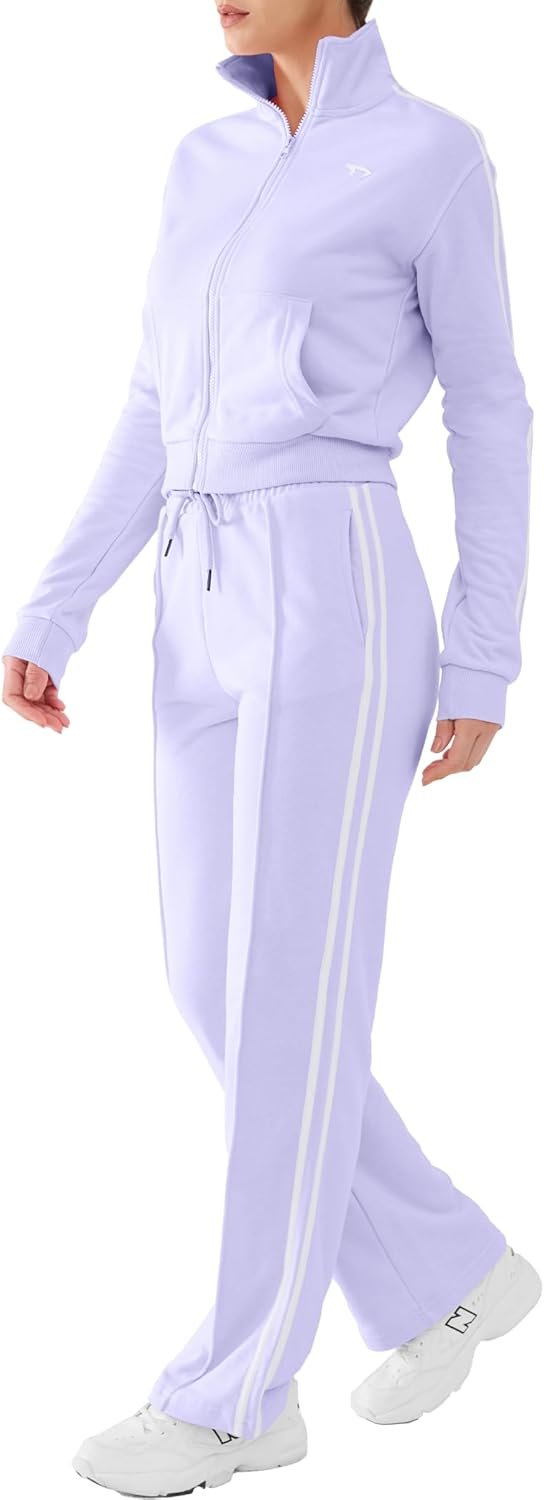 DITOK Track Suits for Women Set 2 Piece Spring Lounge Outfits Zip Up Sweatshirt & Sweatpants with Pocket Jogger Sweatsuits