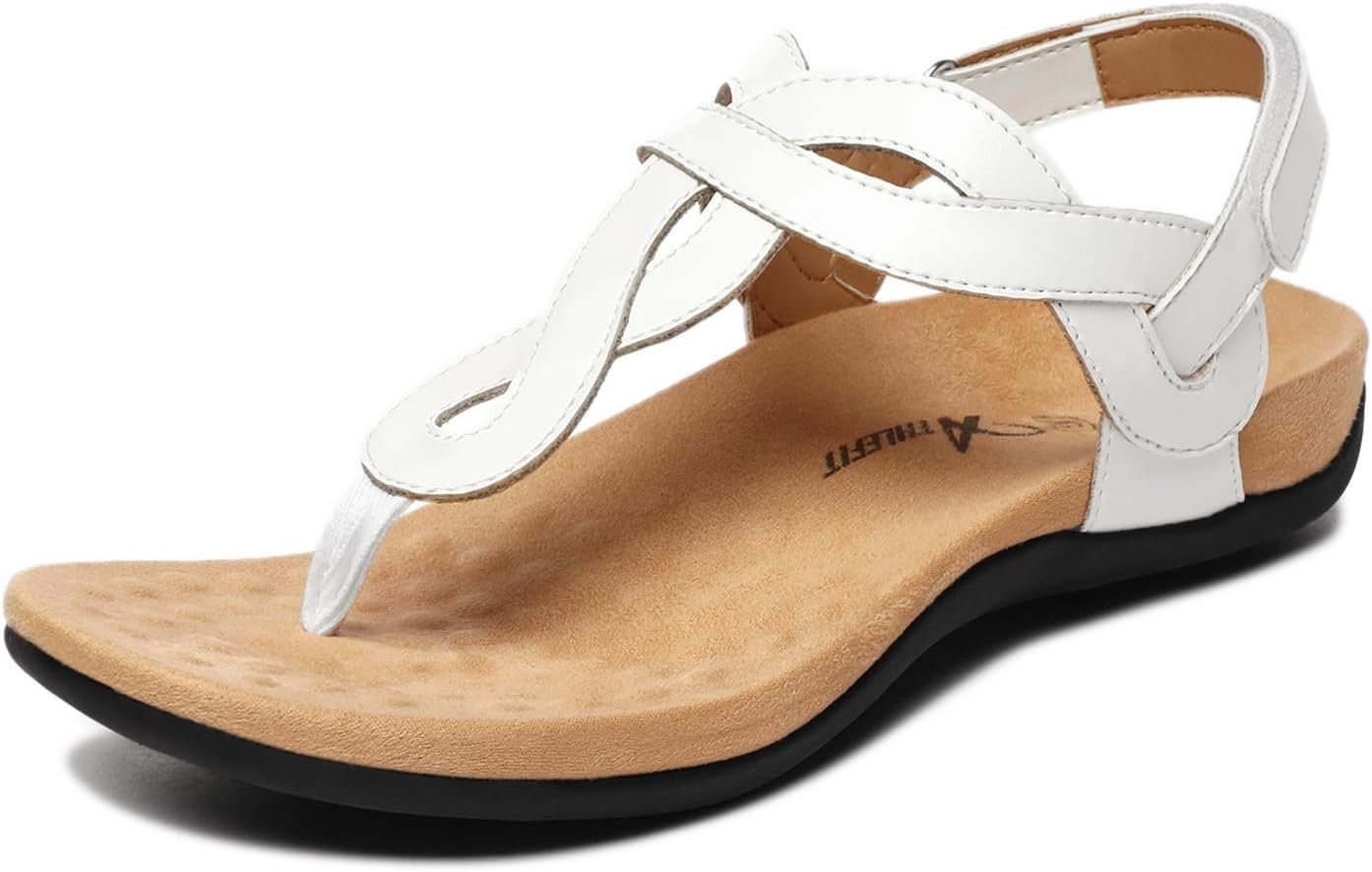 Athlefit Women’s Orthopedic Arch Support Sandals Comfortable Thong T-Strap Orthotic Casual Flat Sandals