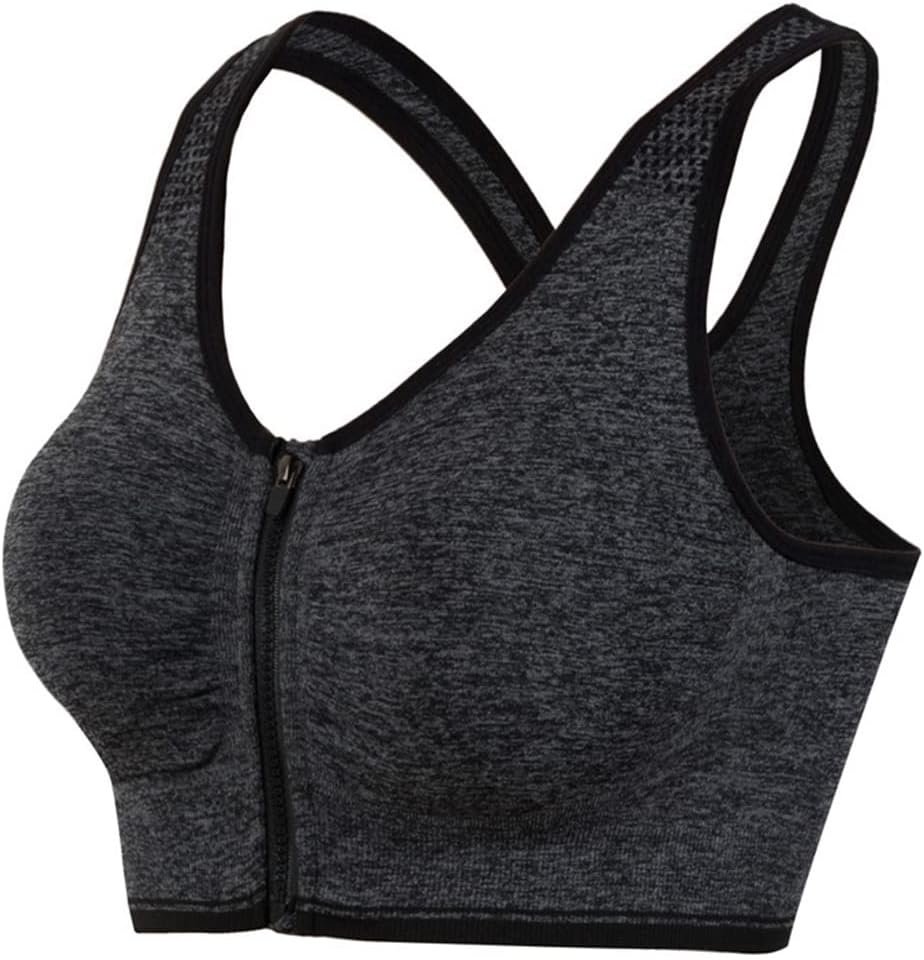 Hiking Gril Women’s Zip Front Sports Bra Wireless Post-Surgery Yoga Bras