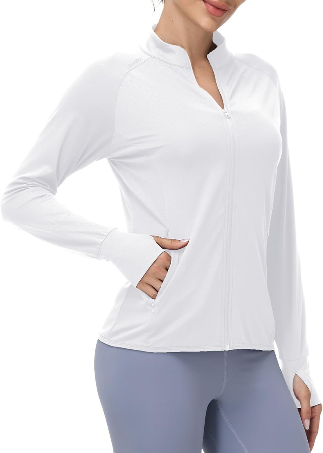 Women’s UPF 50+ Athletic Jacket Lightweight Sun Protection Full Zip Long Sleeve Shirts Hiking Outdoor Pockets