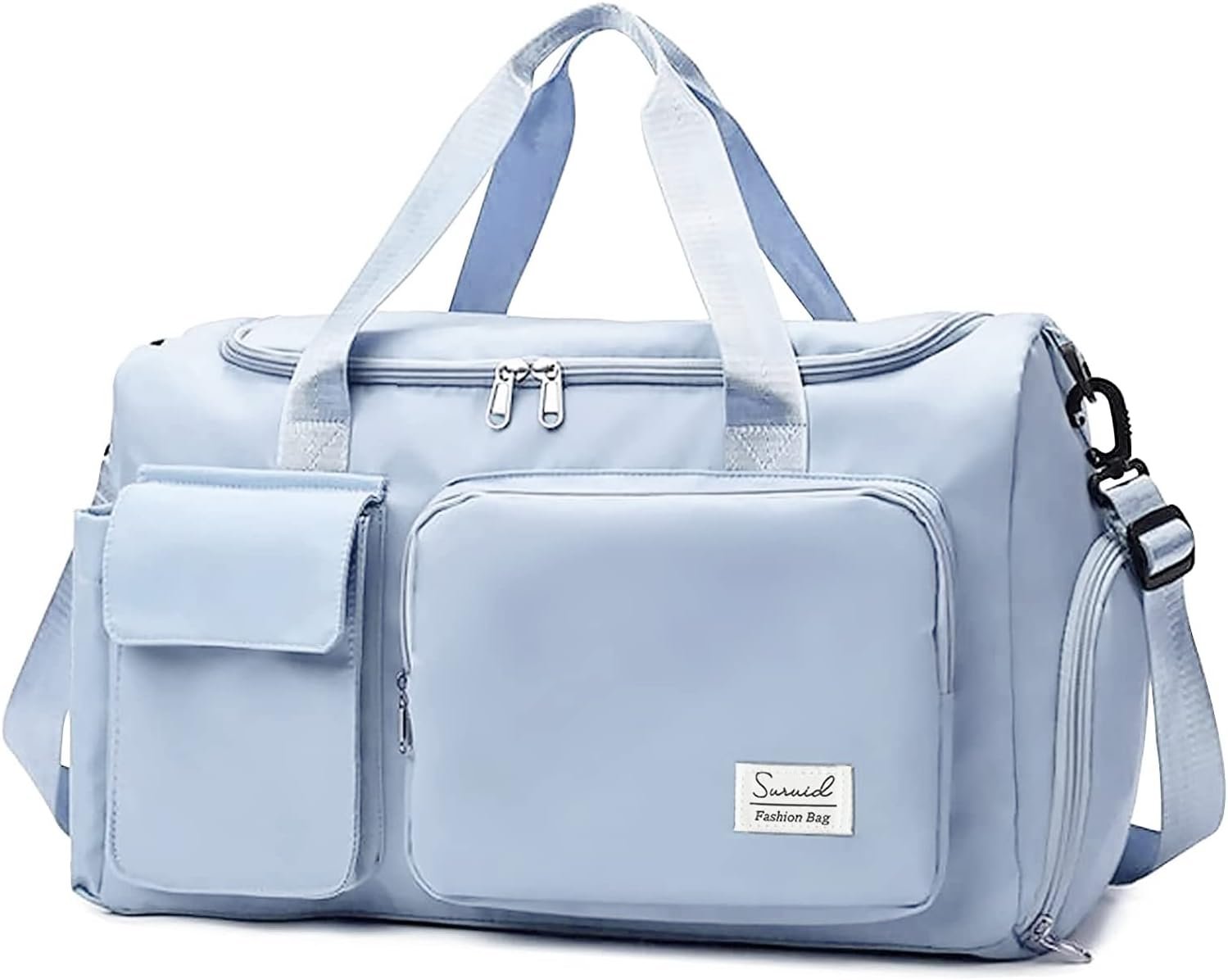 Suruid Sports Gym Duffel Bag with Shoes Compartment and Dry Wet Separated Pocket for Men and Women – Blue